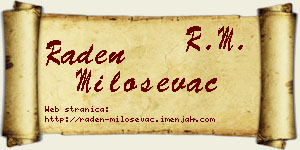 Raden Miloševac vizit kartica